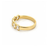 14K Gold Multi Shape Diamond Bezel Band
