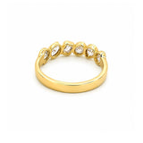 14K Gold Multi Shape Diamond Bezel Band