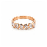 14K Gold Multi Shape Diamond Bezel Band