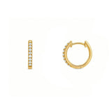 14K Gold 1.5MM Diamond Huggie Earrings