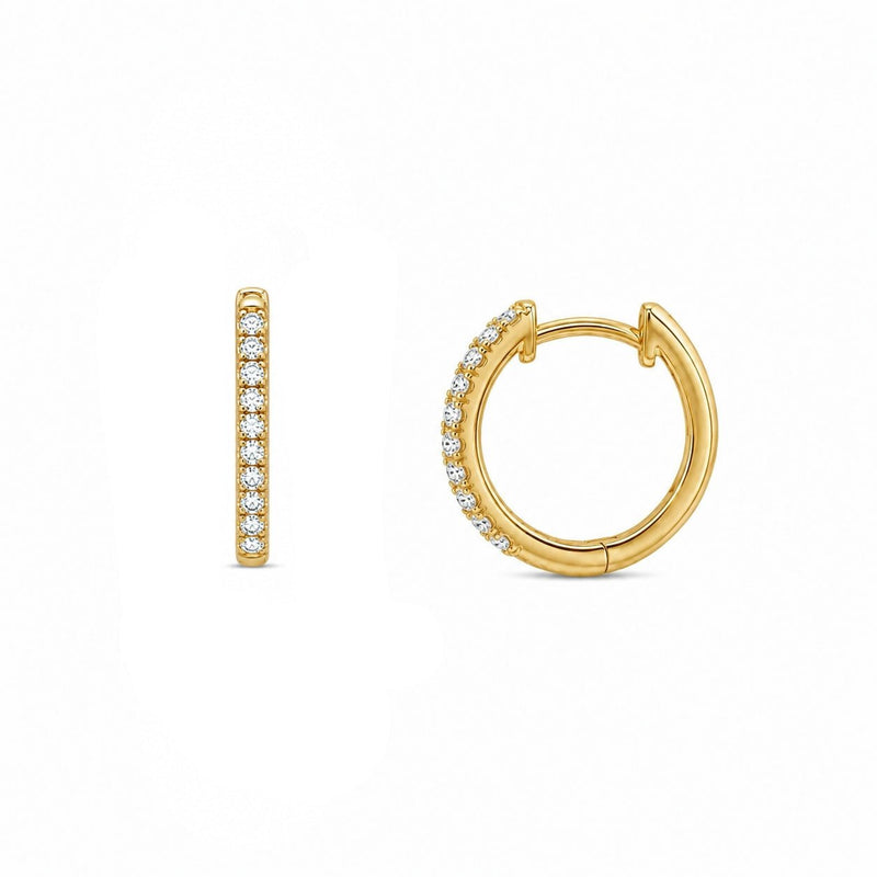 14K Gold Prong Set Diamond Earrings