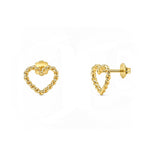 14K Gold Rope Heart Earrings