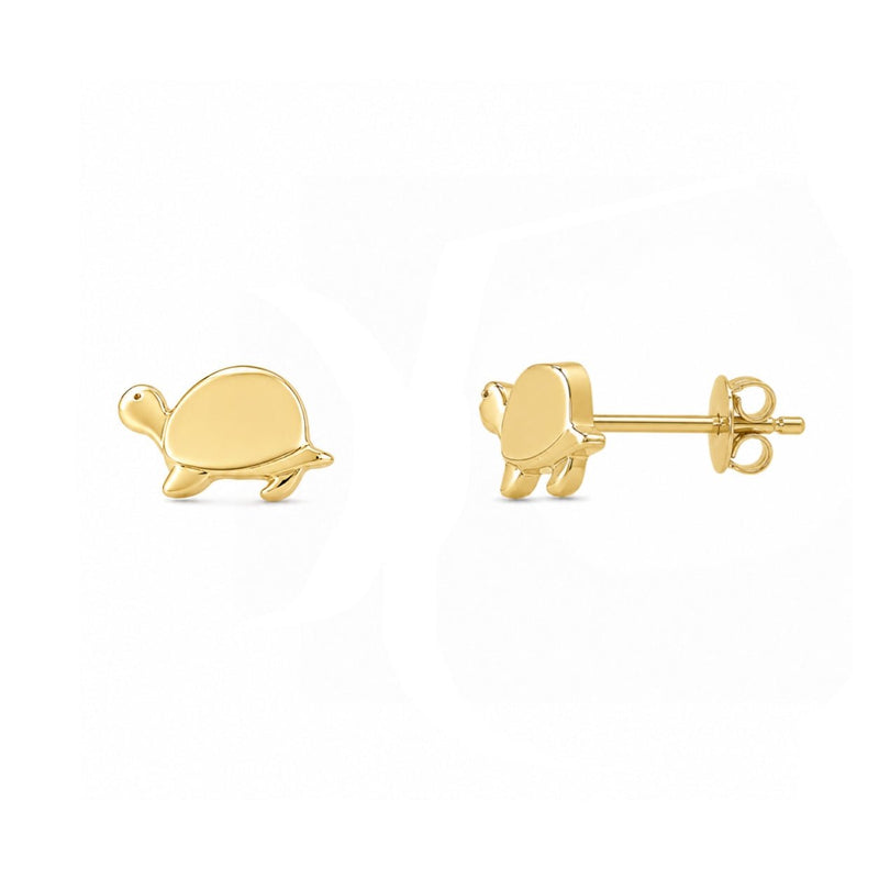 14K Gold Turtle Earrings