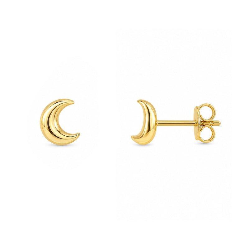 14K Gold Moon Earrings