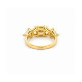 14K Gold Trillian and Baguette Diamond Band