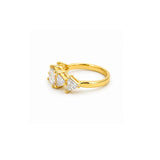 14K Gold Trillian and Baguette Diamond Band