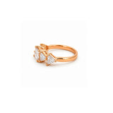 14K Gold Trillian and Baguette Diamond Band