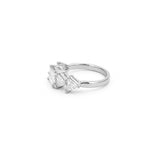 14K Gold Trillian and Baguette Diamond Band