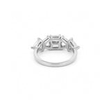 14K Gold Trillian and Baguette Diamond Band