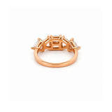 14K Gold Trillian and Baguette Diamond Band