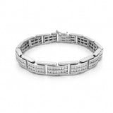 14K Gold 2 Row Channel Set Natural Diamond Bracelet