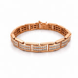 14K Gold 2 Row Channel Set Natural Diamond Bracelet