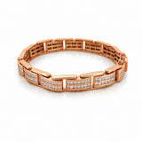 14K Gold 2 Row Channel Set Natural Diamond Bracelet