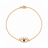 14K Gold Lashed Evil Eye Diamond Bracelet