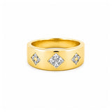 14K Gold Diamond Squared Inset Band