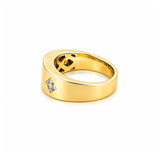 14K Gold Diamond Squared Inset Band