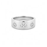 14K Gold Diamond Squared Inset Band
