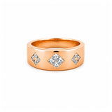 14K Gold Diamond Squared Inset Band