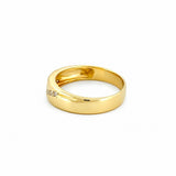 14K Gold Lined Diamond Inset Band
