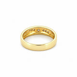 14K Gold Lined Diamond Inset Band