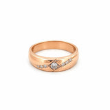 14K Gold Lined Diamond Inset Band