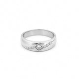 14K Gold Lined Diamond Inset Band