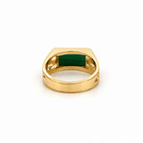 14K Gold Flat Jade Bar Signet Band