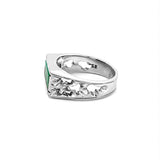 14K Gold Flat Jade Bar Signet Band