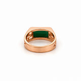14K Gold Flat Jade Bar Signet Band