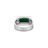 14K Gold Flat Jade Bar Signet Band