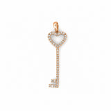 14K Gold Heart Key Pendant