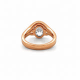 14K Gold 2.00 Carat Lab Grown Oval Cut Diamond Trillian Three Stone Engagement Set
