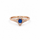 14K Gold Starburst Evil Eye Diamond Band