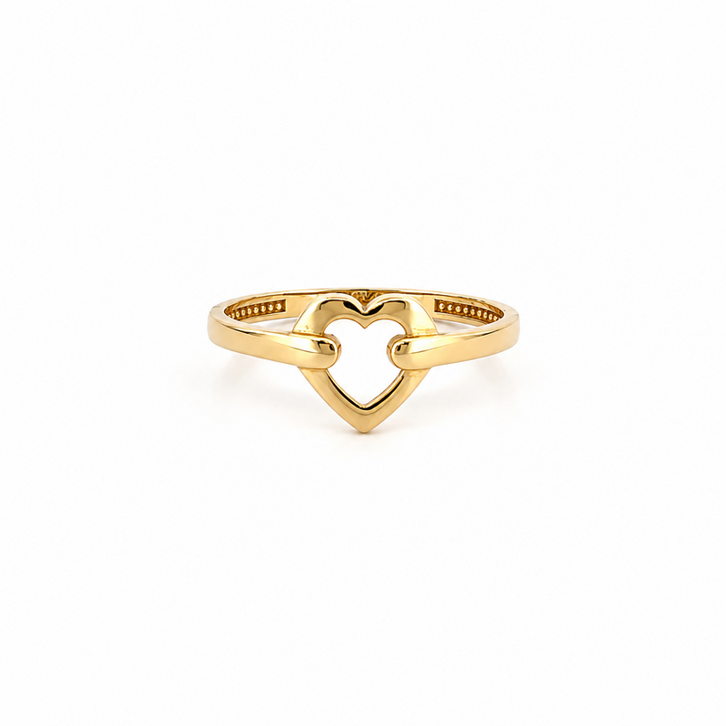 14K Gold Open Heart Band