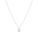 14K Gold Bezel Pear Diamond Pendant