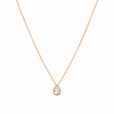 14K Gold Bezel Pear Diamond Pendant