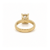 14K Gold Lab Grown Radiant Ribbed Solitaire Engagement Ring