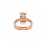 14K Gold Lab Grown Radiant Ribbed Solitaire Engagement Ring