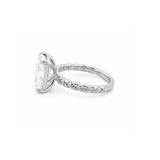 14K Gold Lab Grown Radiant Textured Solitaire Engagement Ring