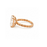 14K Gold Lab Grown Radiant Textured Solitaire Engagement Ring