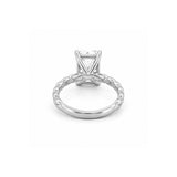 14K Gold Lab Grown Radiant Textured Solitaire Engagement Ring