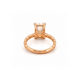 14K Gold Lab Grown Radiant Textured Solitaire Engagement Ring