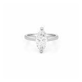 14K Gold Lab Grown Marquise Solitaire Engagement Ring