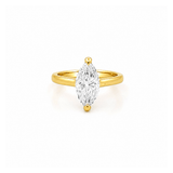 14K Gold Lab Grown Marquise Solitaire Engagement Ring