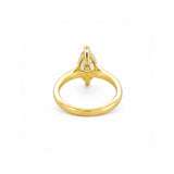 14K Gold Lab Grown Marquise Solitaire Engagement Ring