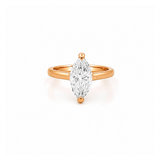 14K Gold Lab Grown Marquise Solitaire Engagement Ring