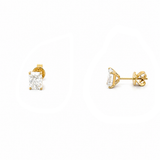 14K Gold 2.00 Carat Lab Grown Radiant Diamond Stud Earrings