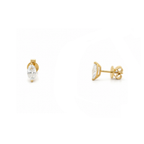14K Gold 1.00 Carat Lab Grown Marquise Diamond Stud Earrings