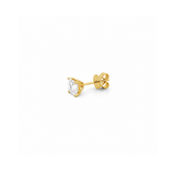 14K Gold 2.00 Carat Lab Grown Asscher Diamond Stud Earrings