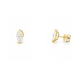 14K Gold 2.00 Carat Lab Grown Marquise Diamond Stud Earrings